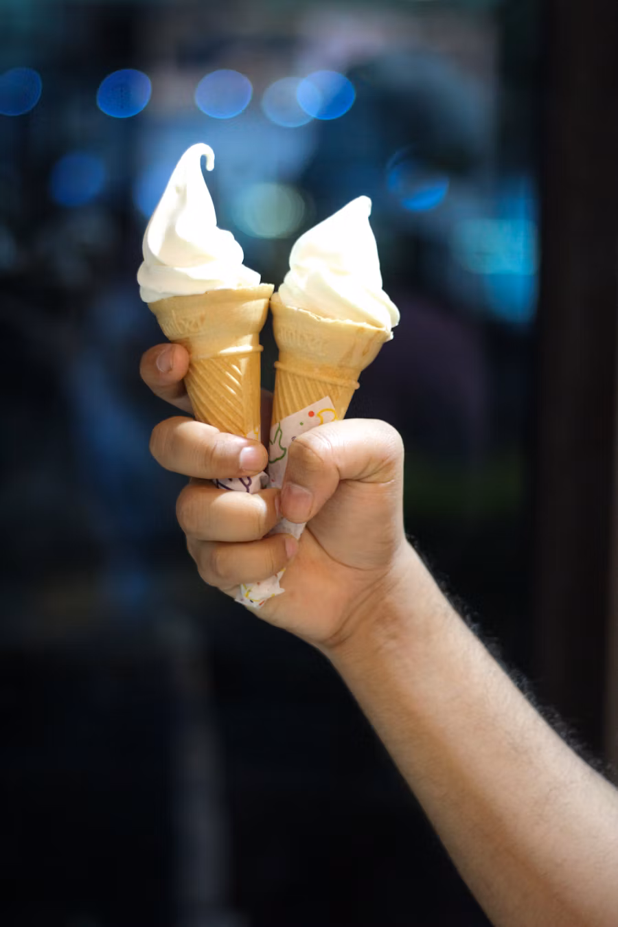 Soft serve cone in hand